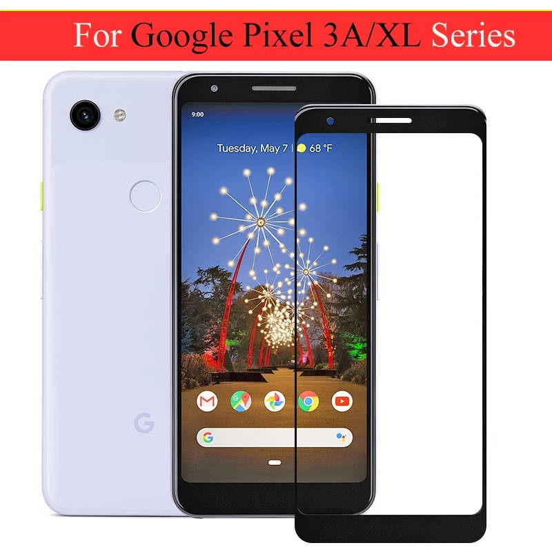 

Защитное стекло полный клей для Google Pixel Пиксель 3a, Черный