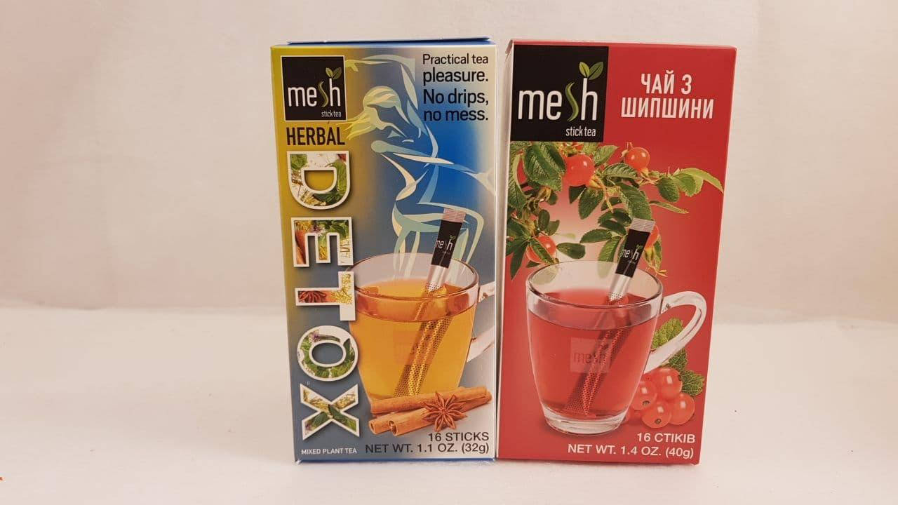 

Упаковка чая в стиках Меш Mesh stics Detox и c шиповником 32шт