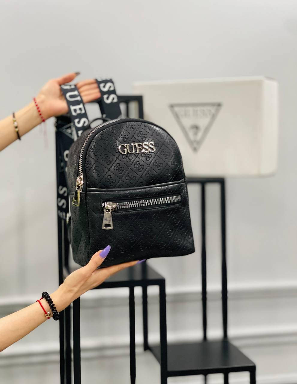 

Рюкзак женский мужской черный Guess Рюкзак Гесс унисекс Люкс качество