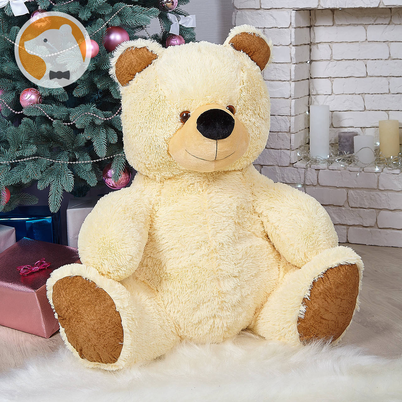 

Мягкая игрушка Плюшевый мишка Патрик, кремовый, Бежевый