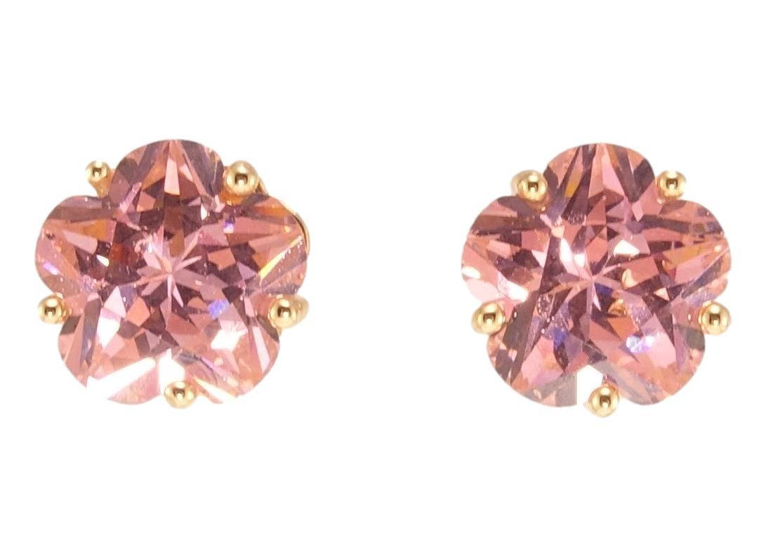 

Серьги Xuping Позолота 18K гвоздики (пусеты) "Розовые кристальные цветочки" ø 10мм