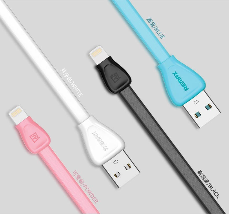 

USB кабель Remax с Lighting (4 цвета) (RC-028i) розовый