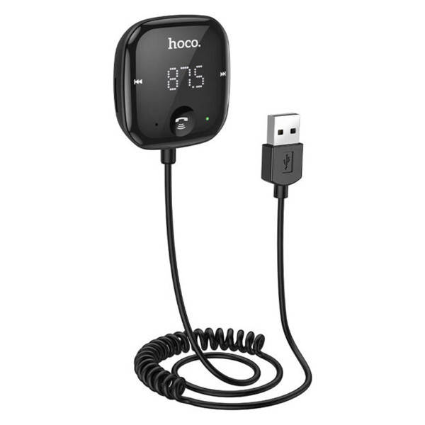 

Аудио FM Bluetooth адаптер (ресивер) в авто Hoco USB Bluetooth 5.0 Hands Free в машину, фм модулятор, Черный