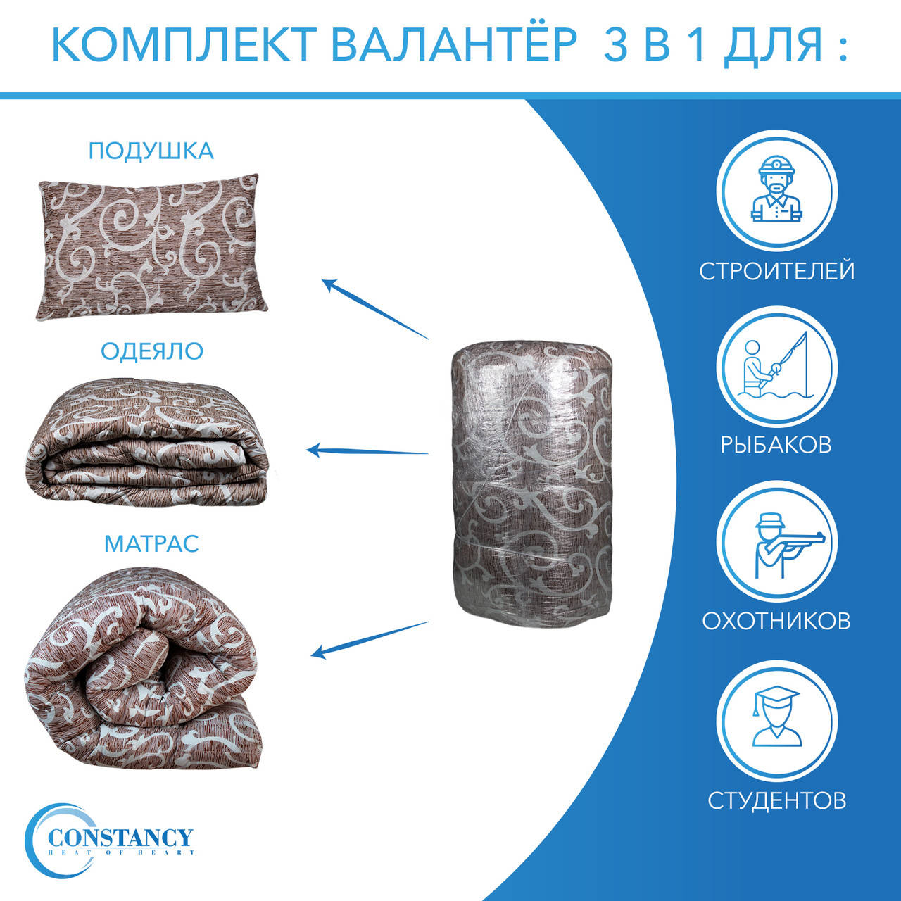 

Комплект “Волонтёр” одеяло, подушка, матрас