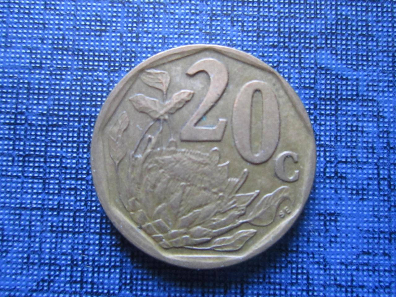 

Монета 20 центов ЮАР 1997 1996 флора 2 года цена за 1 монету