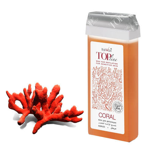 

Теплый воск кассетный для депиляции восковая касс synthetic warm wax ItalWax Top Line Coral, коралл 100 г