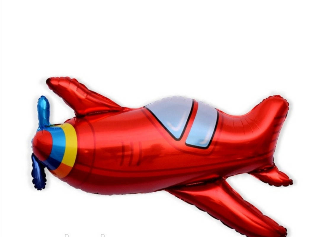 

Красный самолёт фольгированный шар фигура 96×80 см