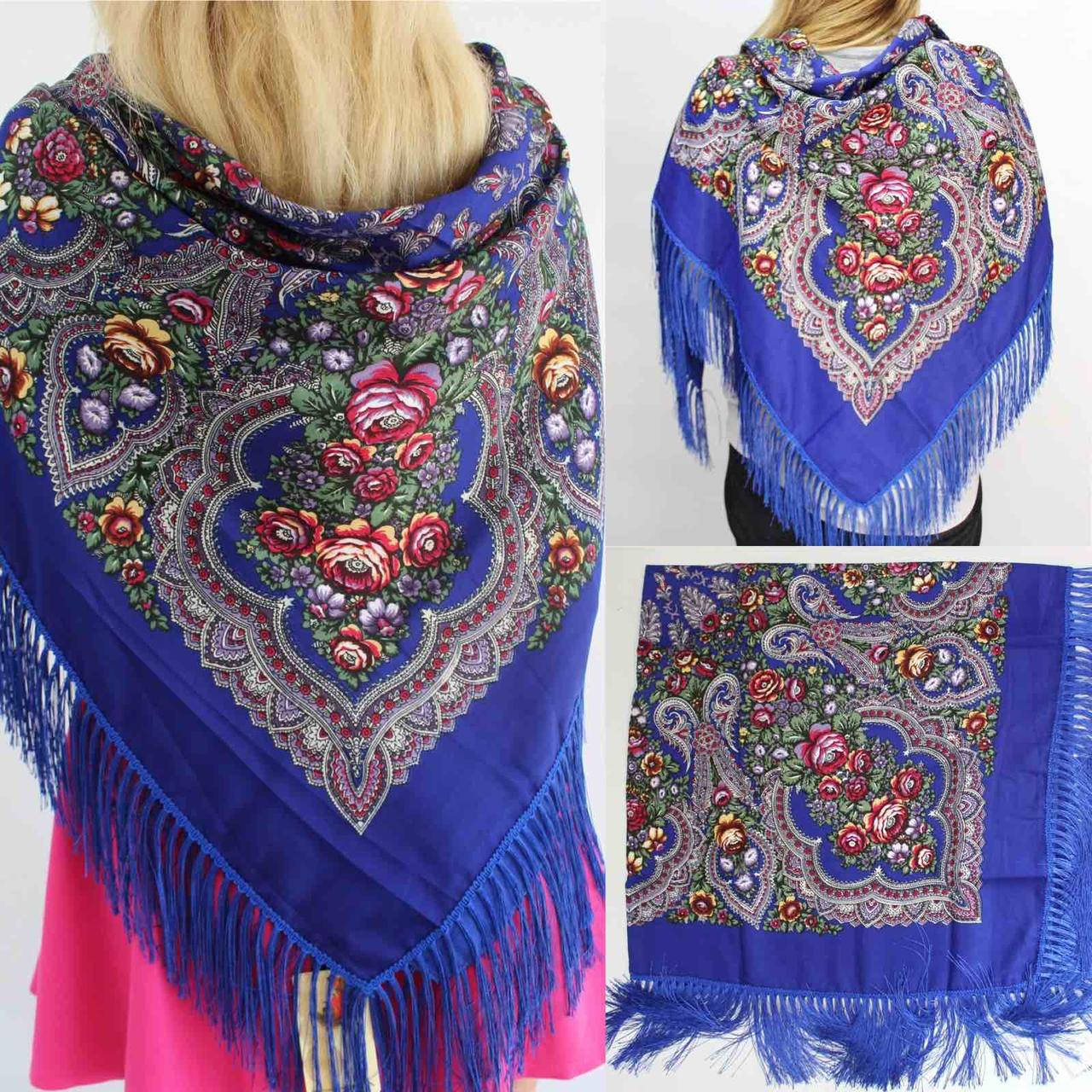 

Хустка в народному стилі (синя) 611013, Синий