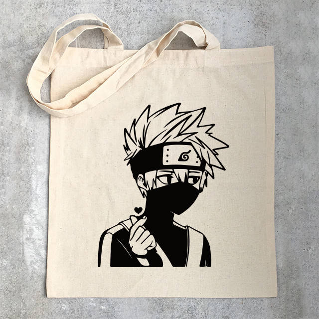 

"Какаши Хатаке (Наруто / Naruto)" эко сумка шоппер хлопковая с рисунком, Бежевый
