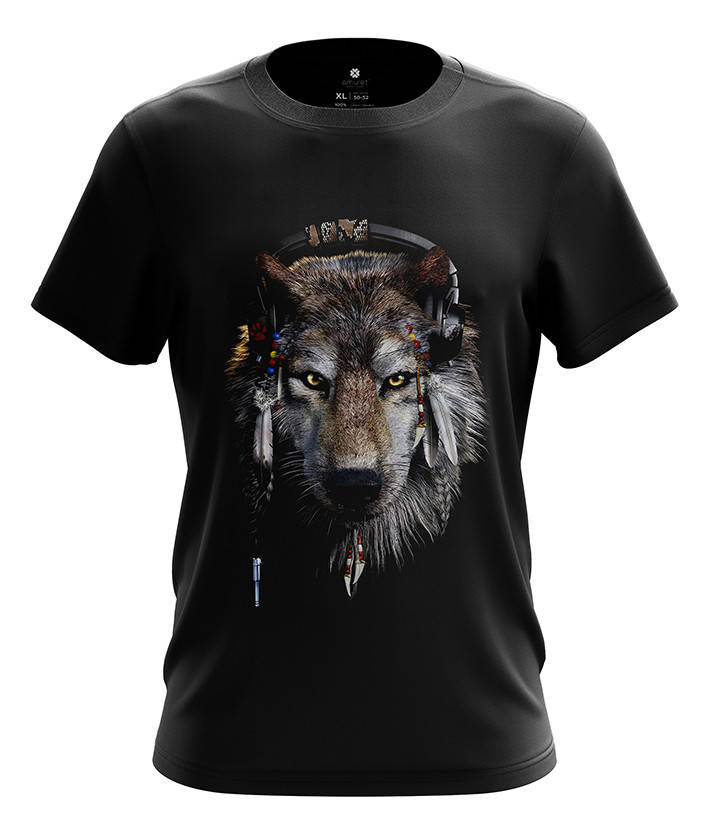 

Футболка мужская с принтом Wolf M, Молодежный