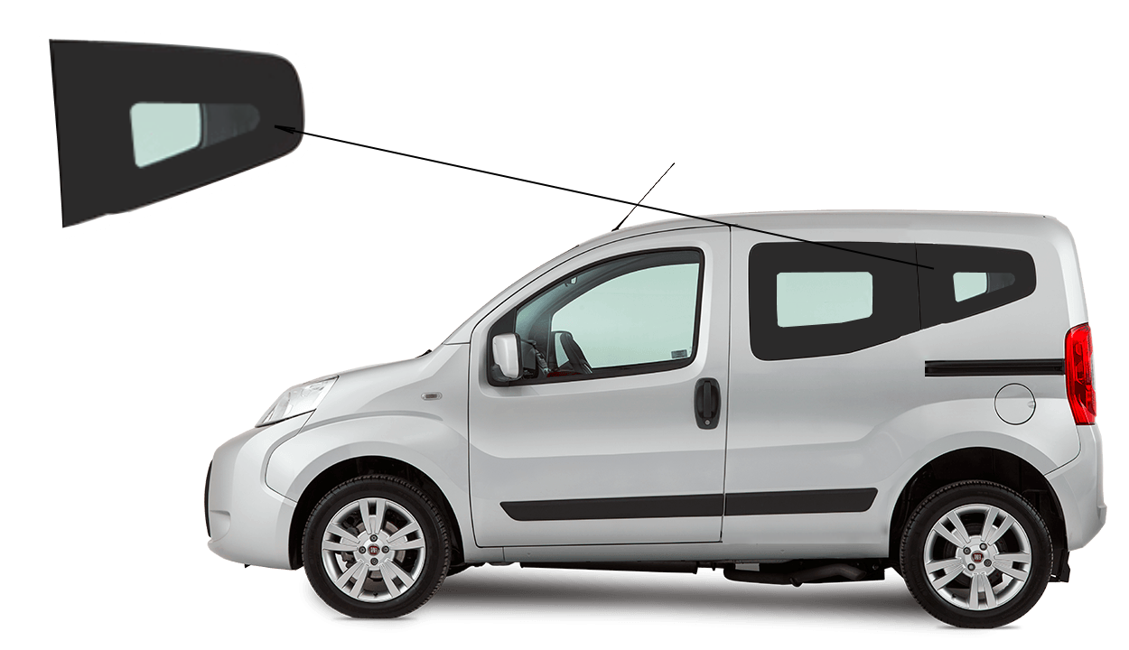 

Боковое стекло Fiat Fiorino 2008-2018 под оригинал заднее левое