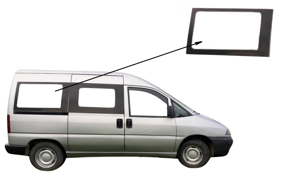 

Боковое стекло Citroen Jumpy 1995-2007 заднее правое