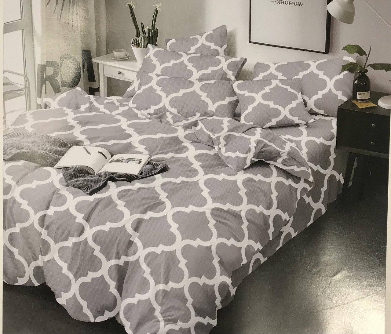 

Постельное двухспальное белье| сатин| ZARA | HOME Textile|, Светло-серый