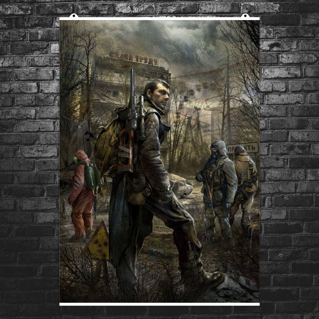 

Постер Сталкер, Stalker, Чернобыль, Припять. Размер 42x30см (A3). Матовая бумага