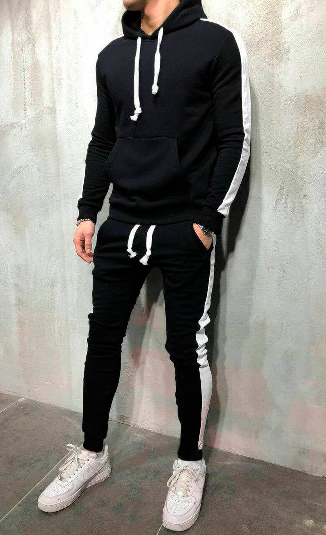 

Спортивный костюм мужской с лампасами, Черный