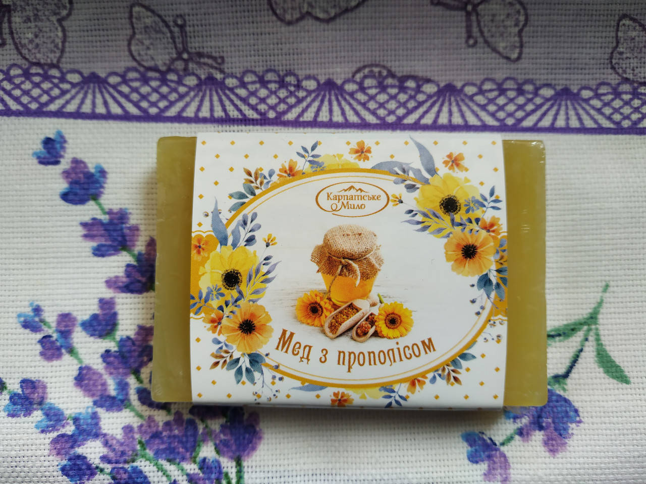 

Мило натуральне "Мед з прополісом" карпатське ручної роботи 50 грам