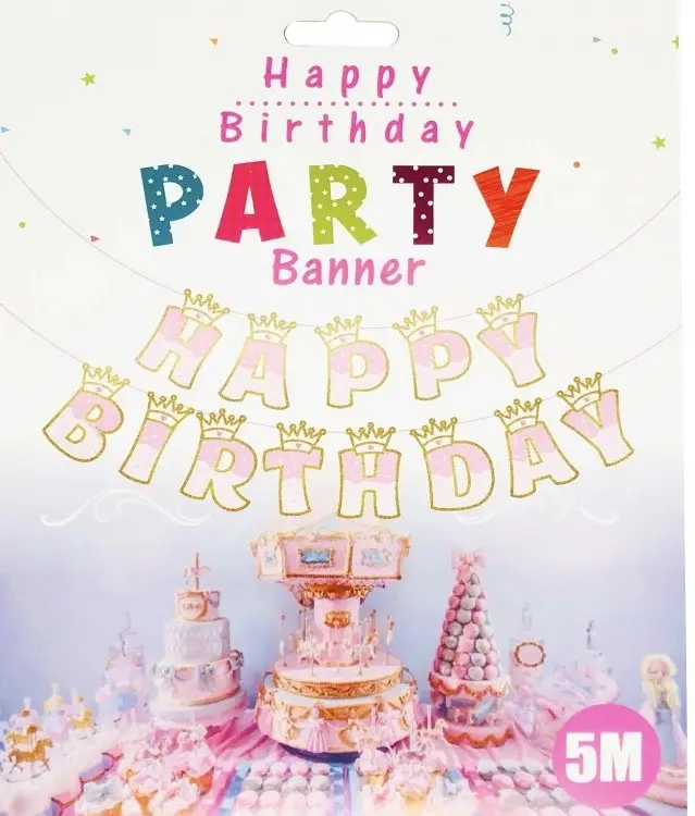 

Гирлянда бумажная Happy Birthday "Корона"