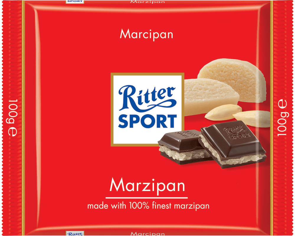 

Шоколад Ritter SPORT 100г з начинкою марципан темний