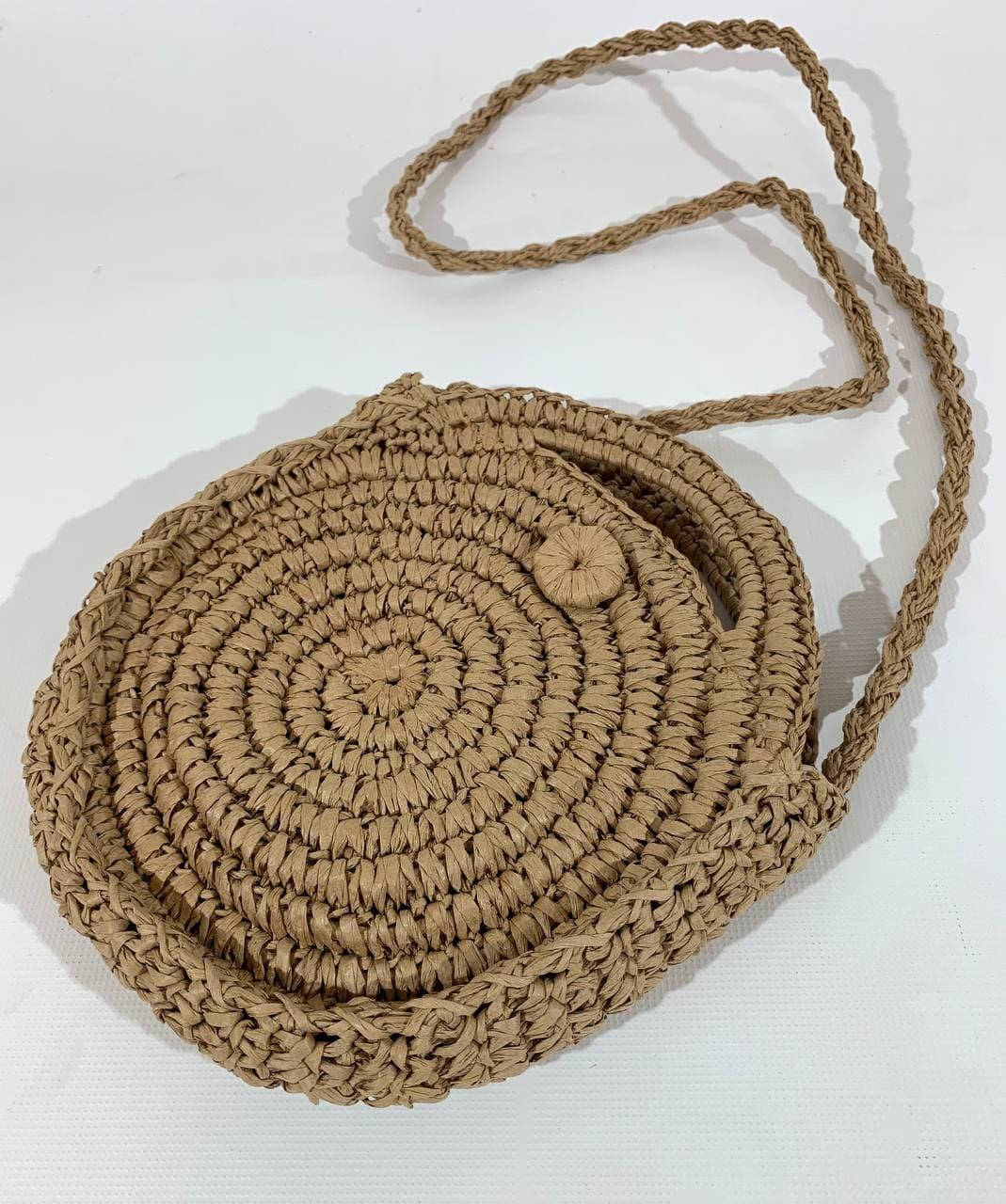 

Брендовая женская стильная сумочка-клатч с плетенным ремешком., Бежевый