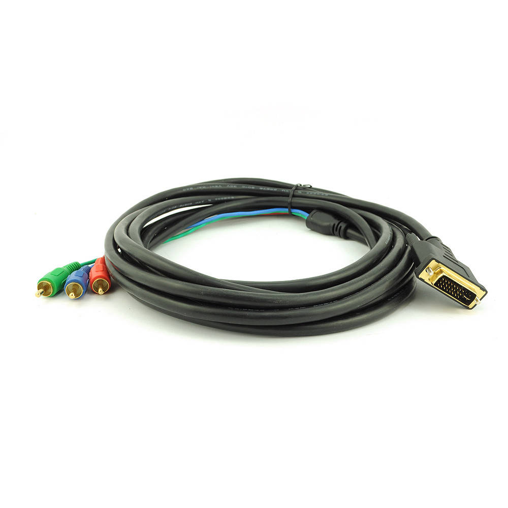 

Кабель DVI (папа)-3RCA (папа), 1.5m , 2феррит, Black, пакет, Черный