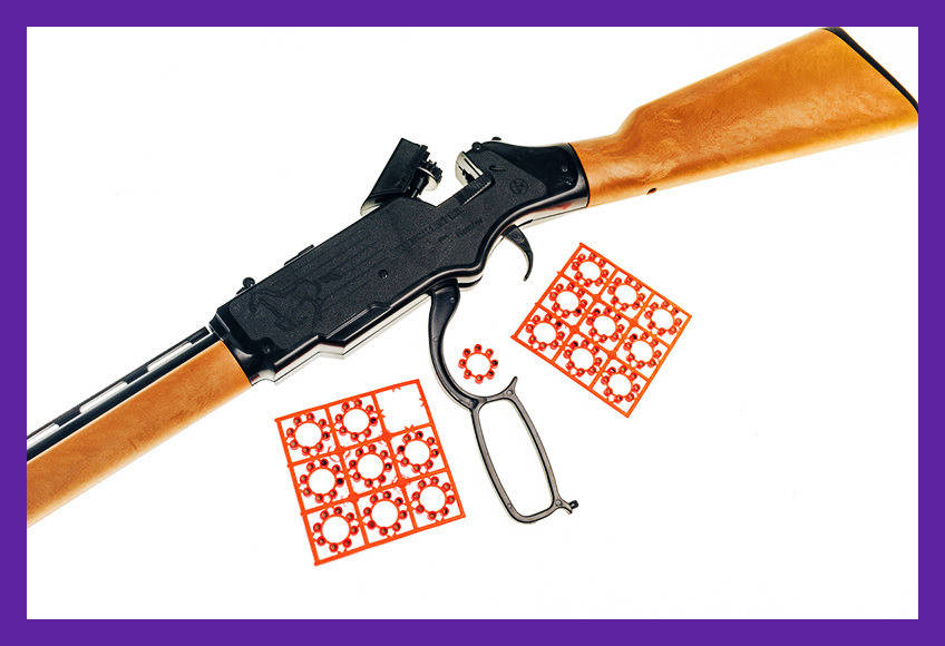 

Винтовка WINCHESTER с пистонами и биноклем 248 Golden Gun работает, Золотистый