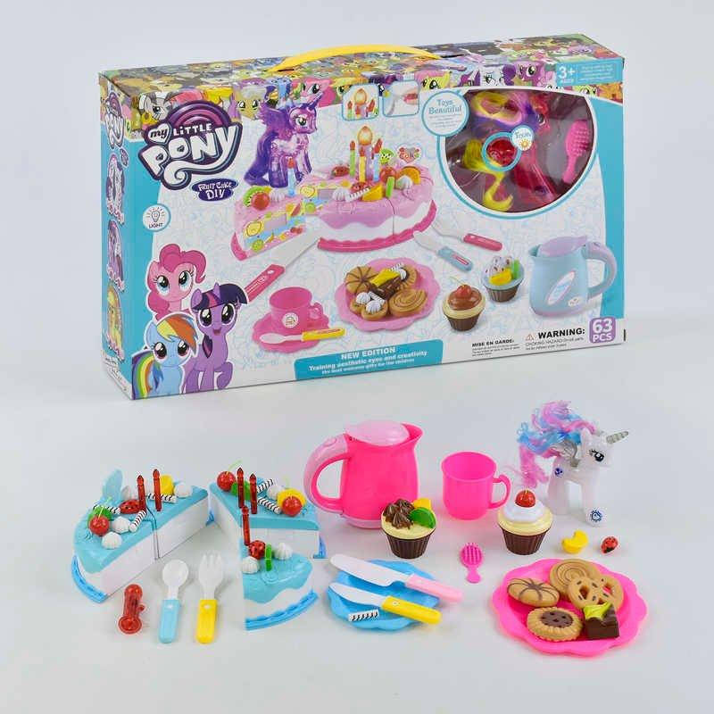 

Набор Пони с посудкой "Праздничный торт" 1088 (36) световые эффекты, 2 вида, в коробке