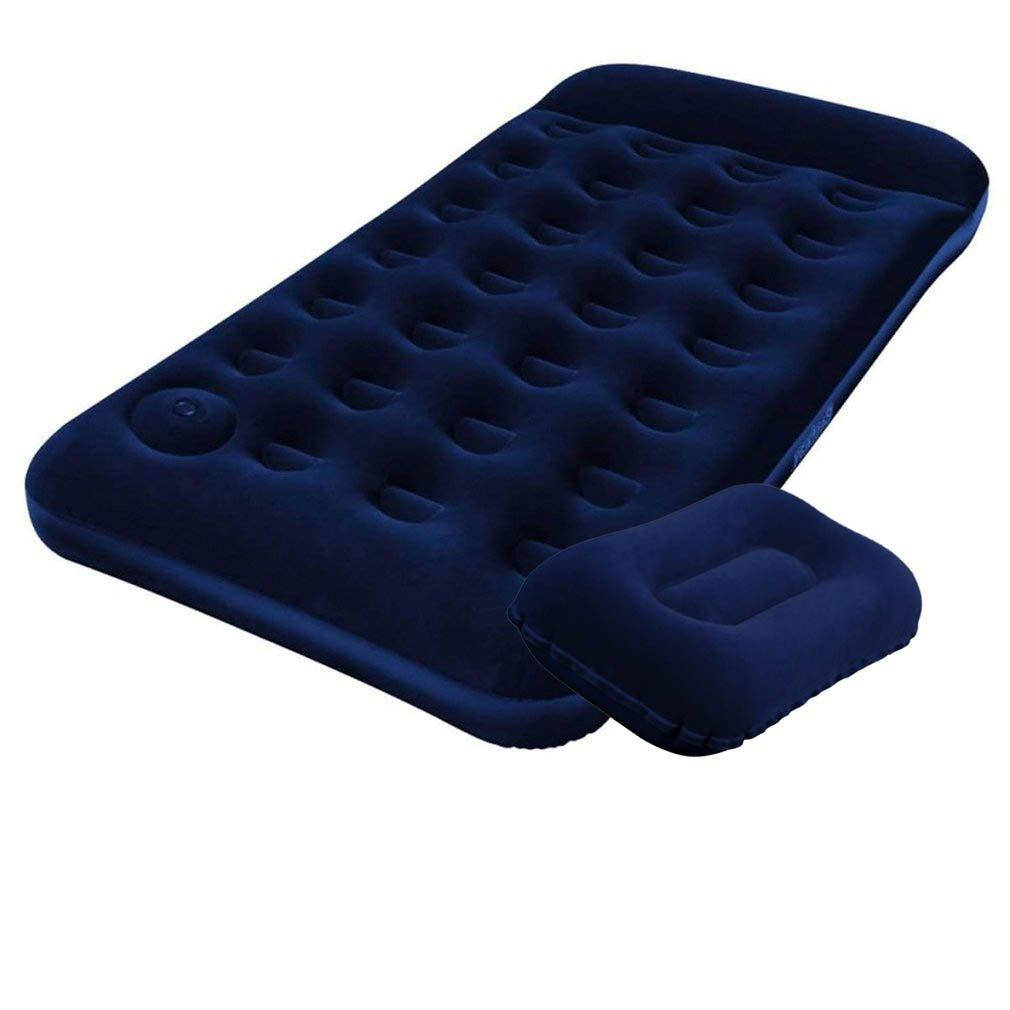 

Велюровый одноместный надувной матрас Pavillo Bestway 67224 1 до 100 кг встроенный ножной насос подушка синий