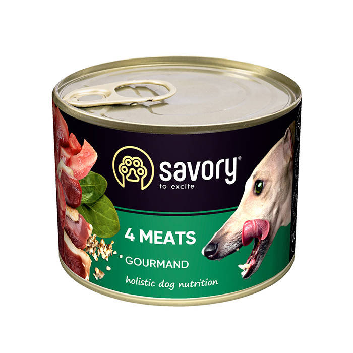 

Savory Dog Gourmand 4 Meats консерва для собак 4 вида мяса 400 г