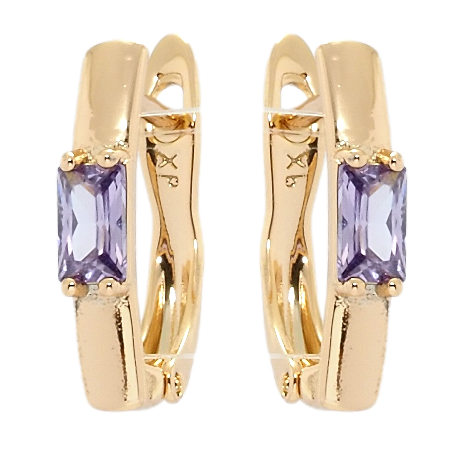 

Серьги Xuping Позолота 18K английский замок "Сиреневые фианиты"