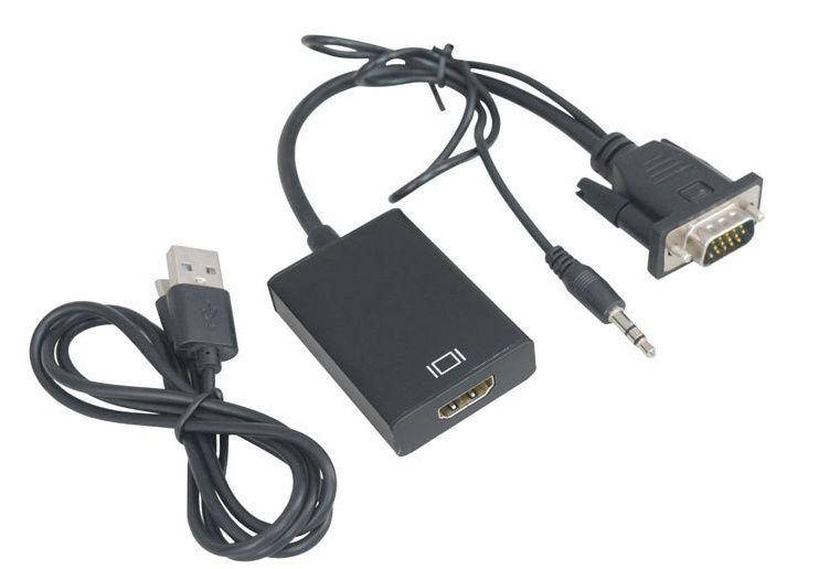 

Конвертер адаптер с VGA на HDMI+аудио 1080 VGA2HDMI переходник монитор