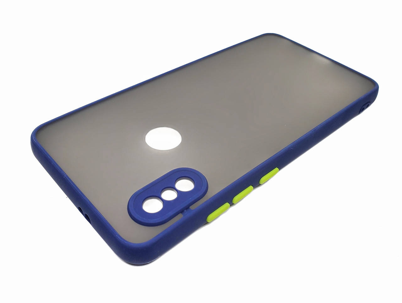 

Матовый противоударный чехол для Xiaomi Redmi Note 5 синий бампер защита камеры
