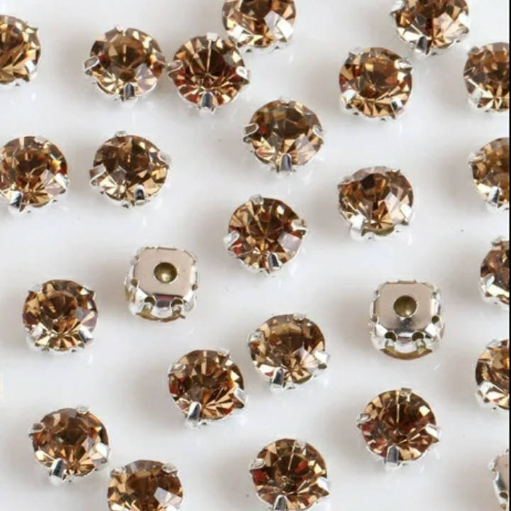 

Стрази у цапах, 4*4 мм, світло-жовтий, 50 шт