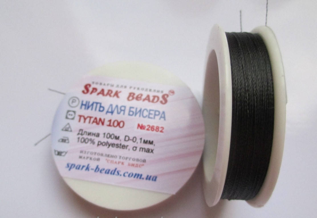 

Spark Beads Нить для бисера Tytan 100, длина 100 м 2682 серый очень темный