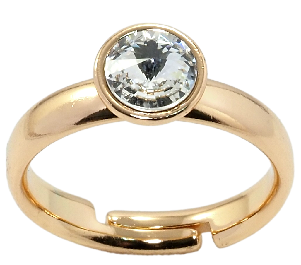 

Кольцо Xuping Позолота 18K с кр-ми Swarovski "Кристалл Clear ø 6мм" р.16-17