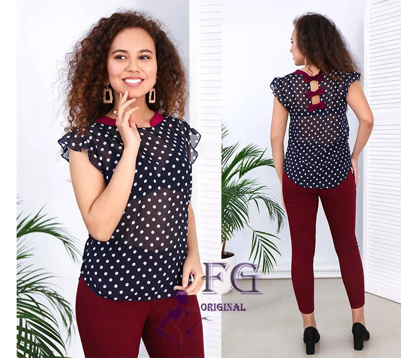 

Женский костюм блузка в горошек + капри, Разные цвета