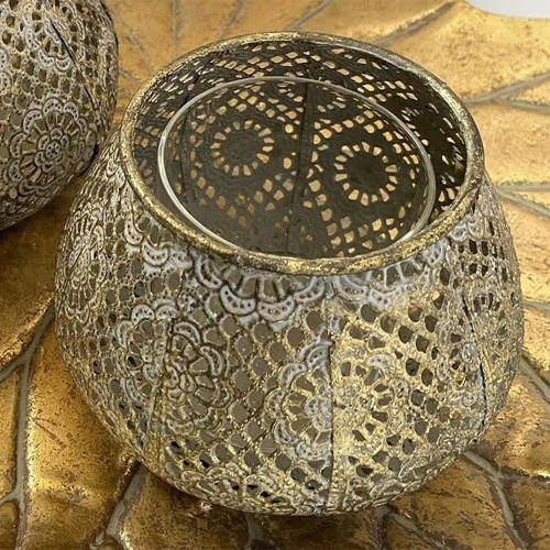 

Подсвечник металлический 15 см со стеклянной колбой (марокканский светильник):