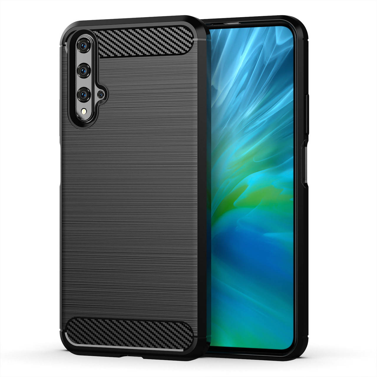 

Резиновый чехол для Huawei Honor 20 черный противоударный бампер