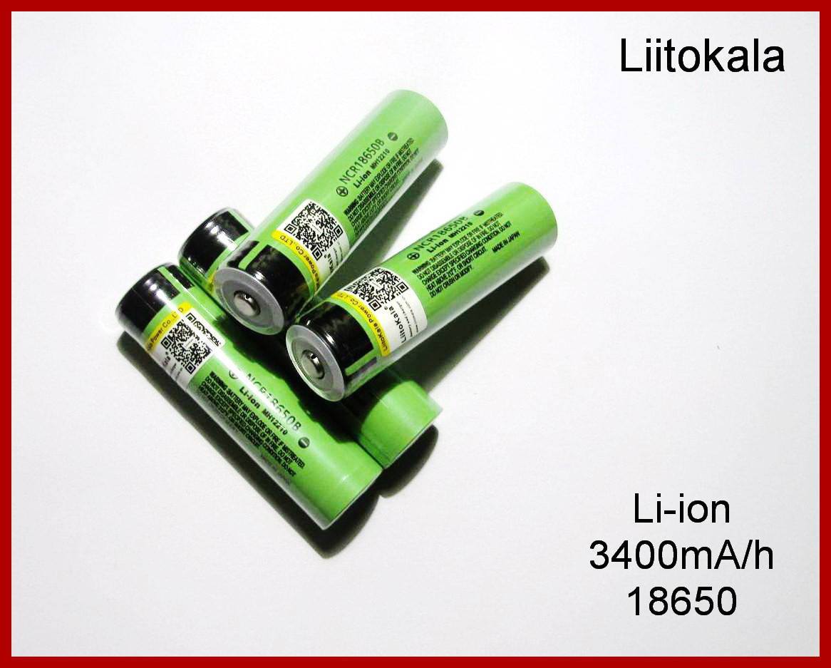 

Литий-ионный Li-ion аккумулятор 18650, Liitokala, 3400 мА.ч