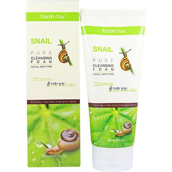 

Очищающая пенка с экстрактом улитки FarmStay Snail Pure Cleansing Foam 180 ml