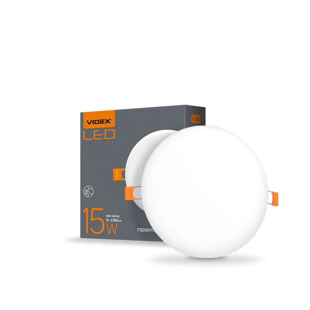 

LED светильник безрамочный круглый VIDEX 15W 4100K