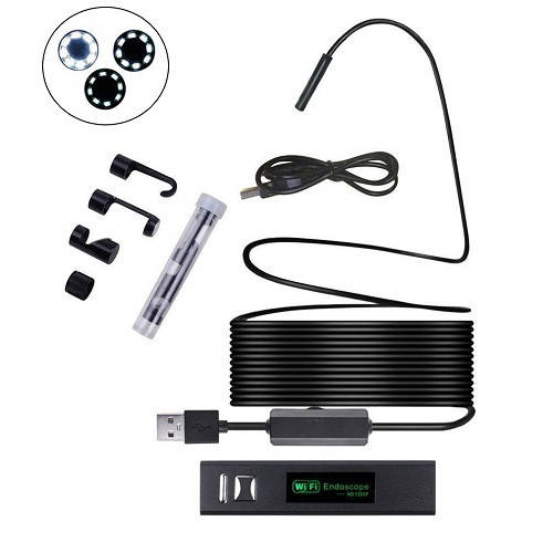 

10м Wi-Fi / USB камера 1600x1200, 8мм, бороскоп эндоскоп, жесткий кабель