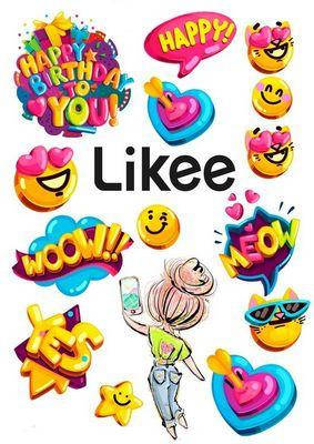 

Вафельна картинка для кондитерских виробів Likee, Instagram (лист А4) 21