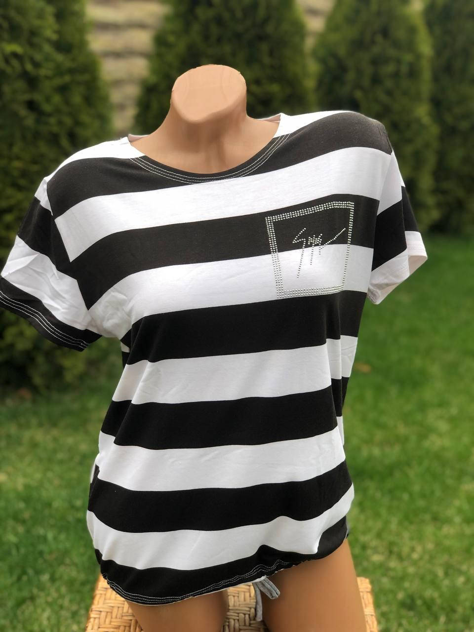 

Женская футболка в полоску 56