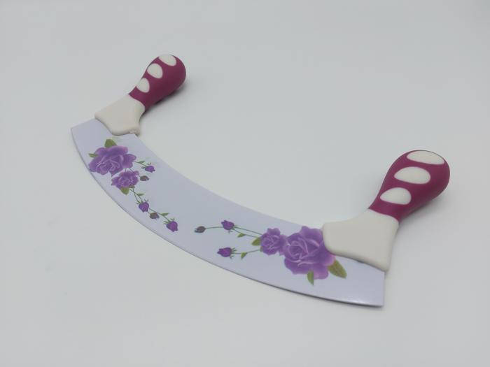 

Нож для нарезки сыра с двумя пластиковыми ручками "Цветы" 24 * 4 cm Кухонные ножи и ФпФффФяодставки