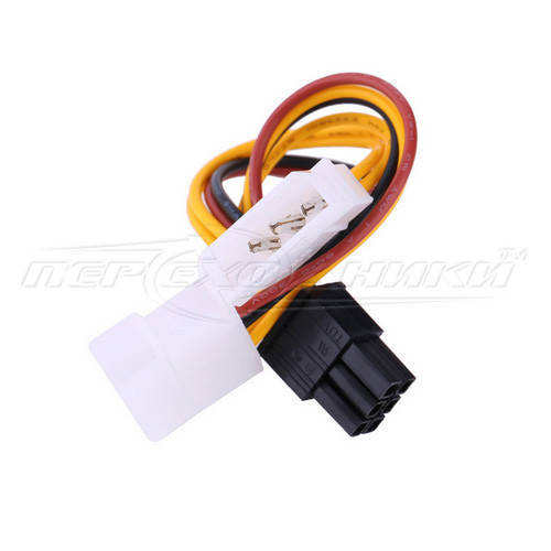 

Кабель питания для видеокарт 6 pin PCI-E to 2x Molex, 14 см