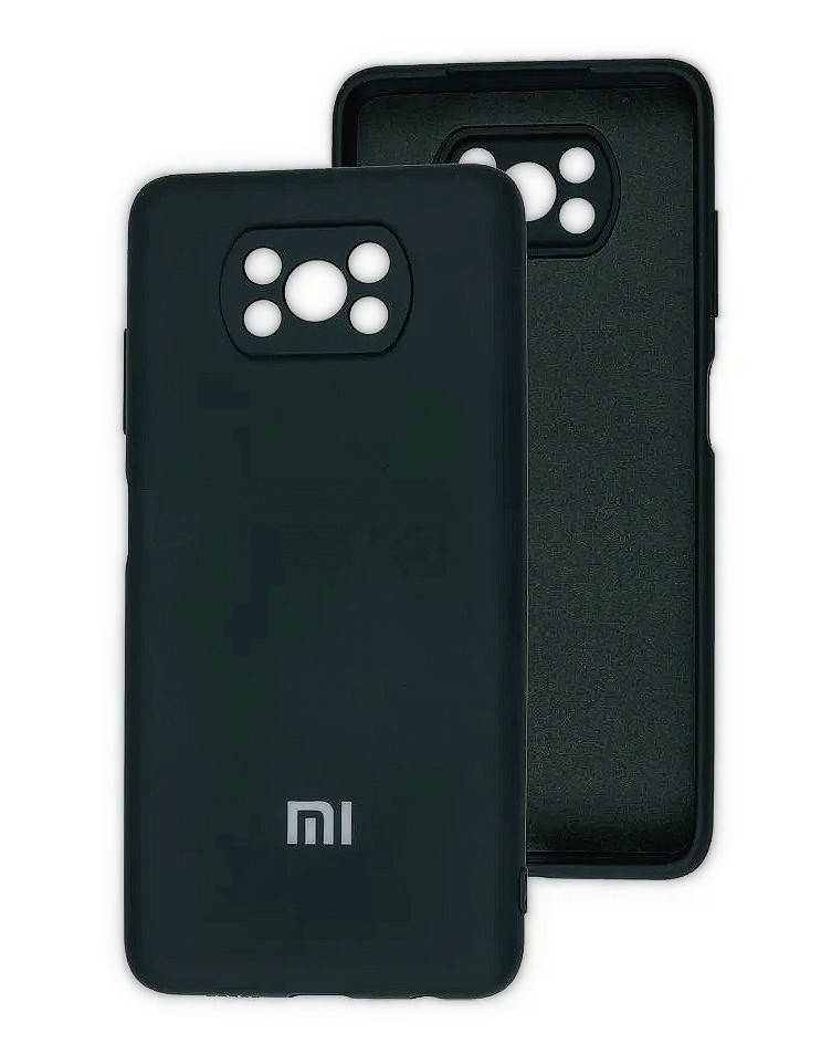 

Силиконовый чехол с микрофиброй для Poco X3 NFC \ Pro черный матовый софт тач