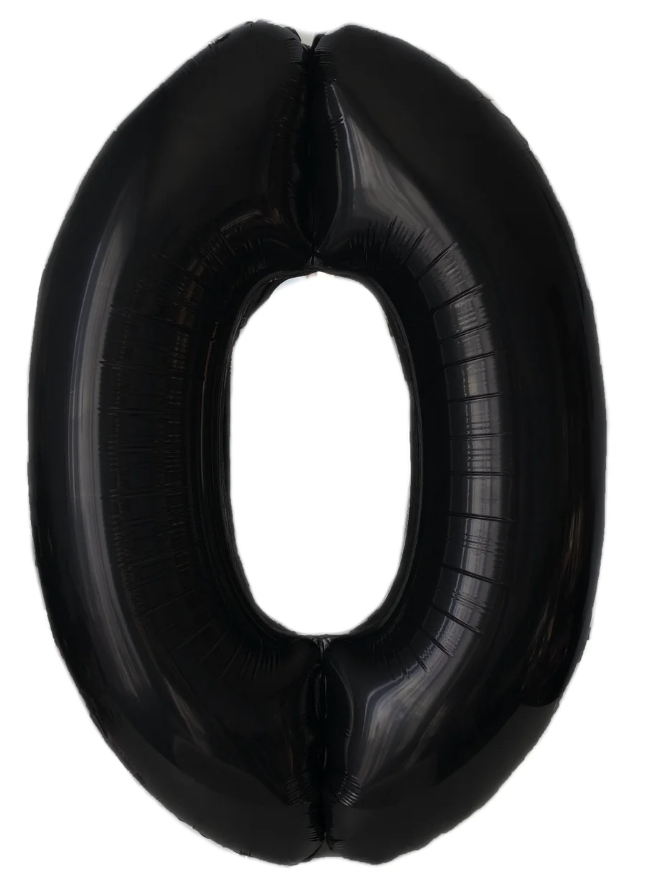 

Шар цифра 40" черный "0"