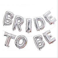 

Фольгированная надпись "BRIDE TO BE серебряная", 40см, Серебристый