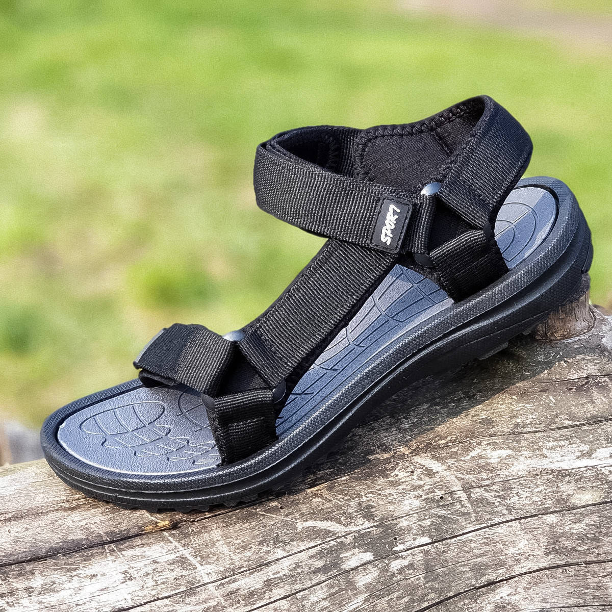 

Босоножки сандалии женские черные на липучках (Код Л1503)