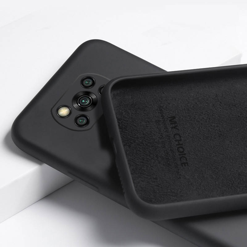 

Силиконовый чехол для Xiaomi Poco X3 Pro Черный микрофибра soft touch